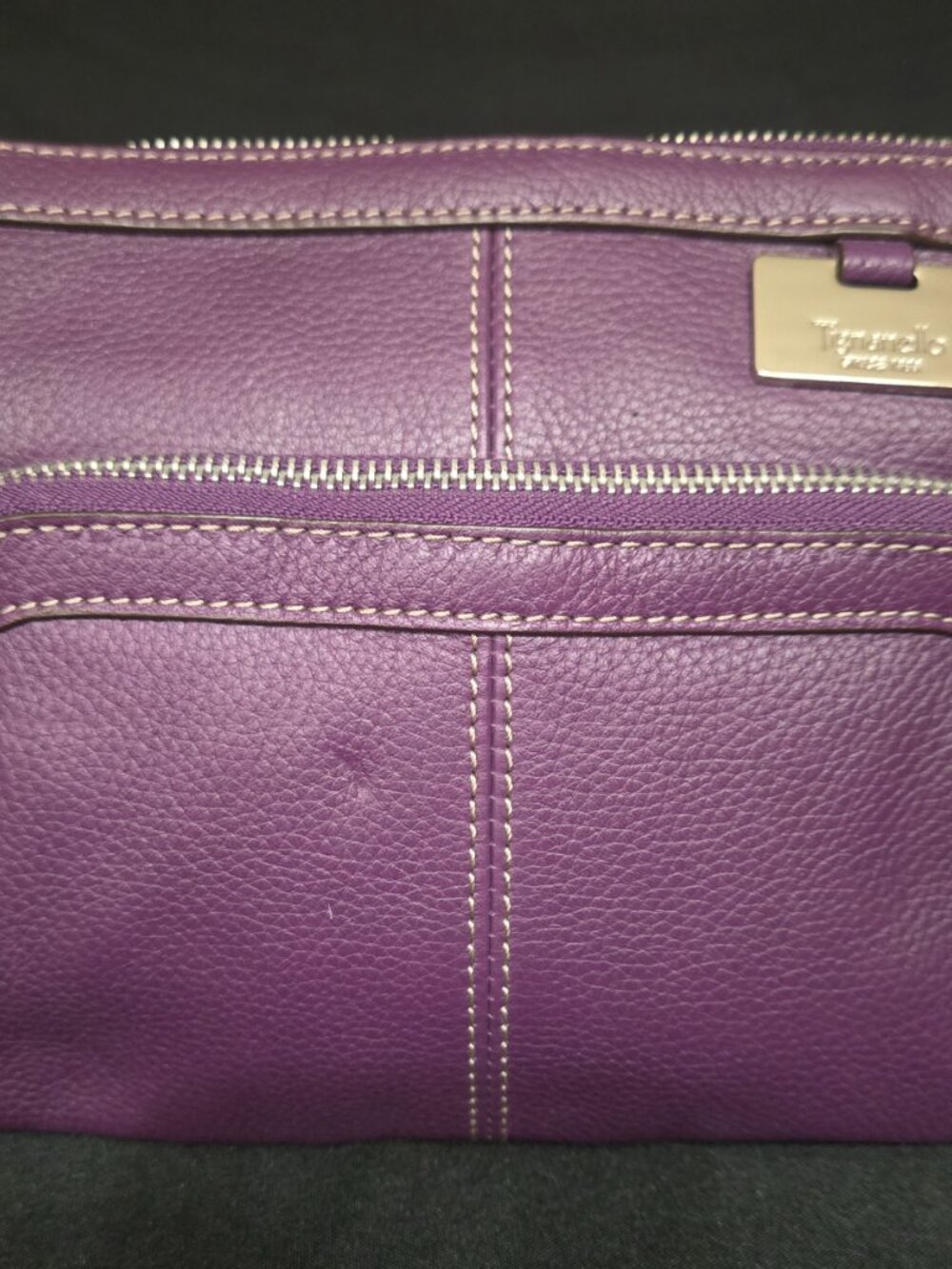 Tignanello Purple Genuine Leather Crossbody NWOT Organizer Bag - Picture 7 of 7